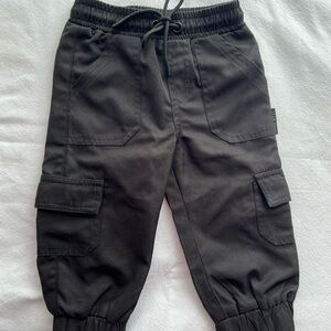 Black Cargo Jogger Pants for Kids